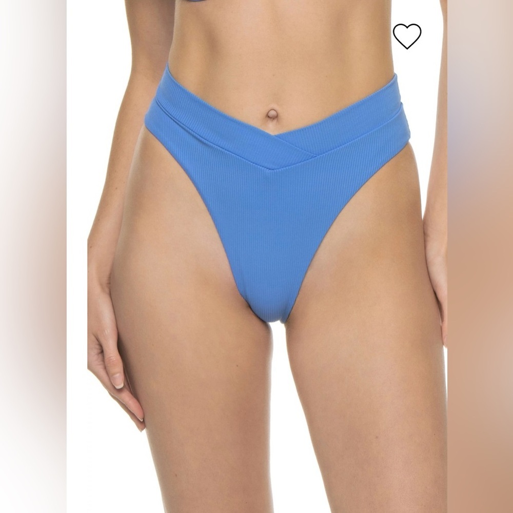 SUMMERFUL Bikini Bottom Lido Banded High Waist Bikini Bottom Blue size XS